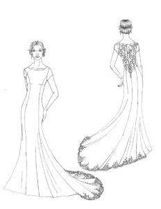 Salara Harmon custom wedding dress and veil